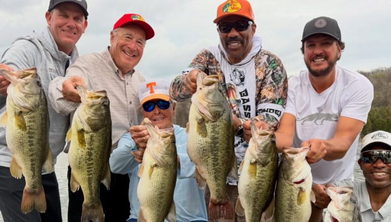 TV star Steve Harvey, Luke Bryan, KVD, Bill Dance & More Break The Internet With Legendary Bass Fishing Photo